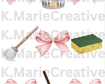 Housekeeping Maid Bow Collage SVG png t-shirt design