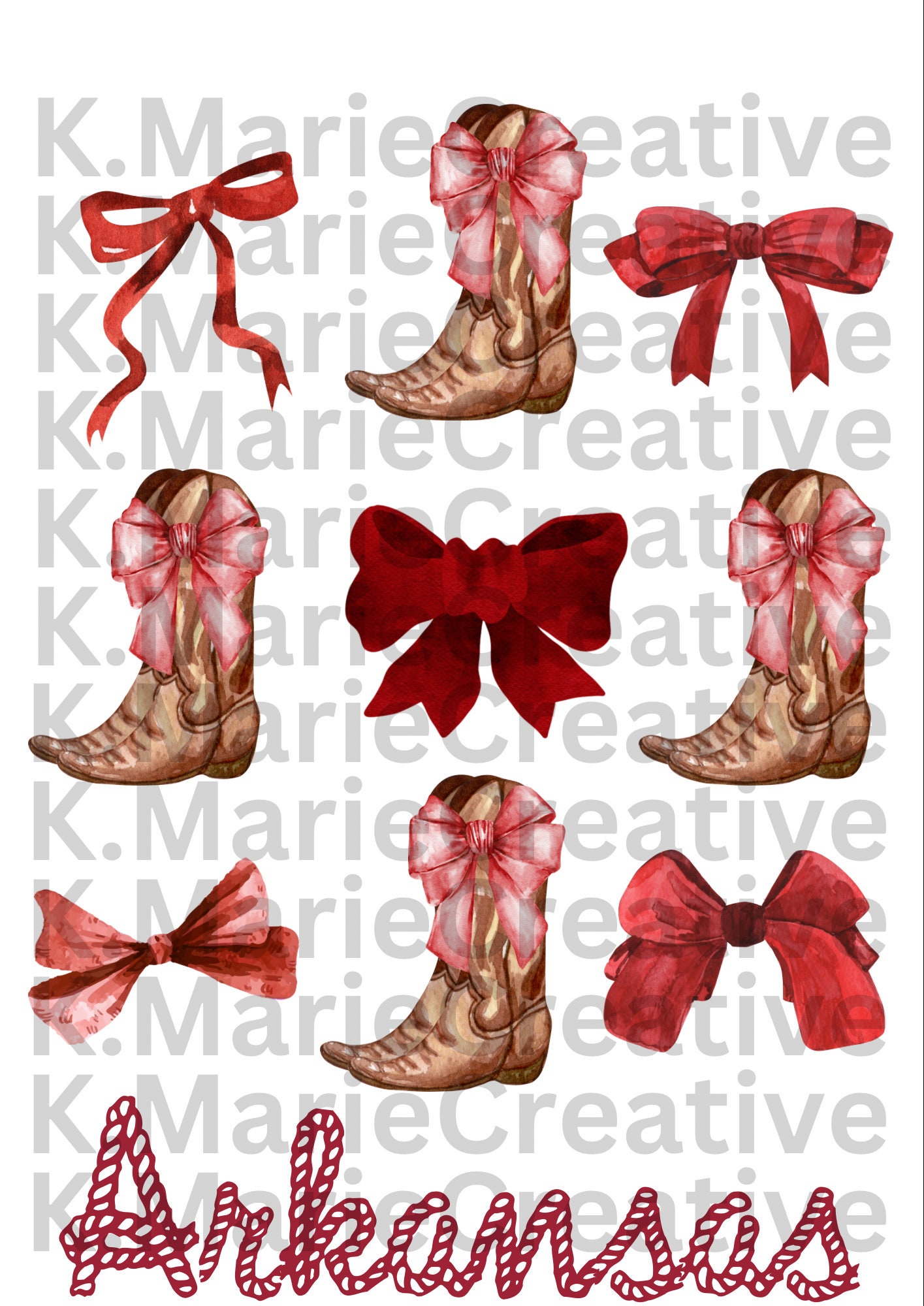 Arkansas Razorbacks Woo Pig Sooie Red Bow Cowboy Boots SVG Png T-shirt ...