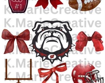 Design de camiseta png SVG de colagem de Bulldogs de futebol