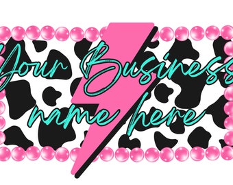 Logotipo de raio de pérola com estampa de vaca Logotipo comercial personalizado