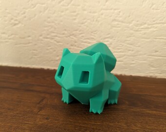 Figurine Bulbizarre Low-Poly - Impression 3D en PLA - Décoration Pokémon Moderne