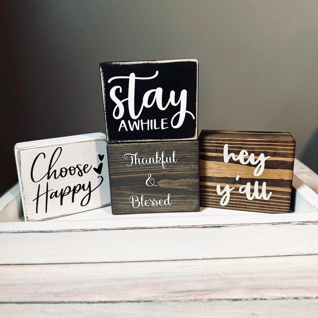 Mini Wood Block Sign - Etsy
