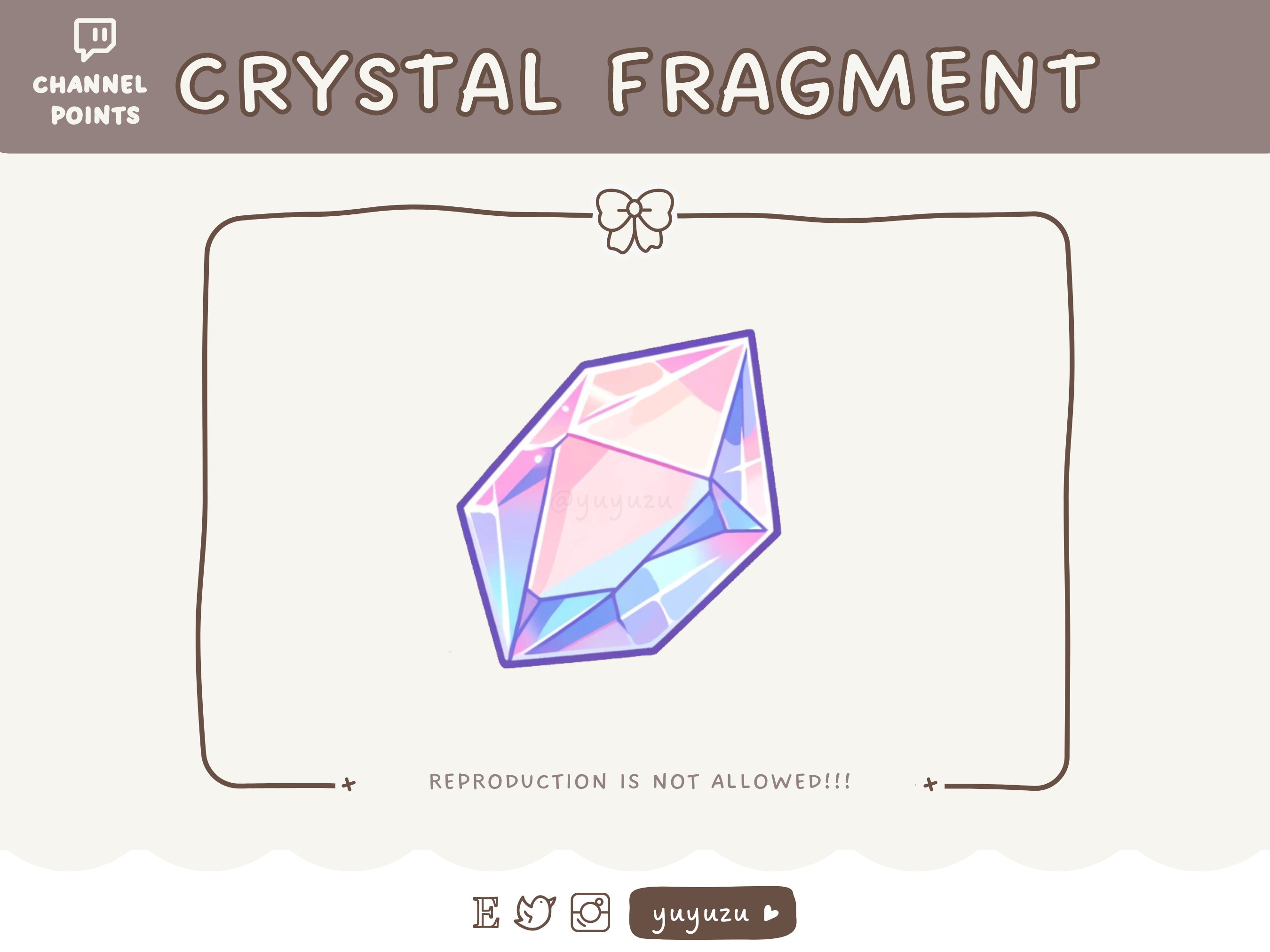 Crystal Fragment | Emote | Channel Points | Twitch, YouTube, Discord | Cute, Kawaii | Streamer Graphics, Token, Badges