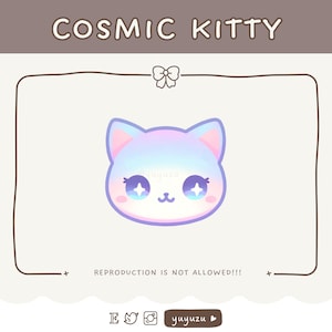 Cosmic Kitty | Emote | Channel Points | Twitch, YouTube, Discord | Cute, Kawaii | Streamer Graphics, Token, Badges |