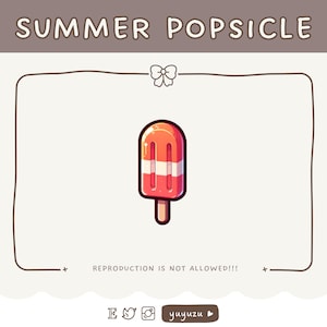 Summer Popsicle Emote | Channel Points | Twitch, YouTube, Discord | Cute, Kawaii, Dessert | Streamer Graphics, Token, Badges