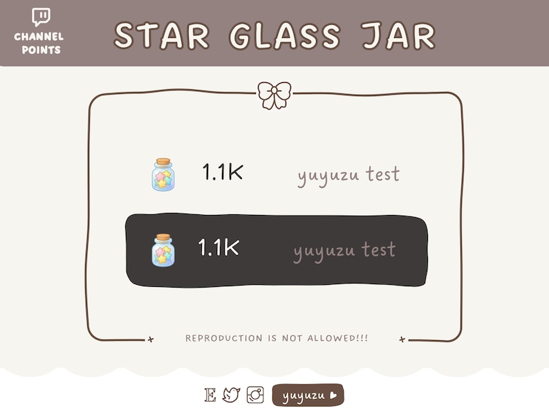 Puede incluir: Ilustraci&oacute;n con el texto "STAR GLASS JAR" y dos im&aacute;genes de tarros de cristal llenos de caramelos con forma de estrella de colores. Tambi&eacute;n est&aacute; presente el texto "1.1K" y "yuyuzu test". La frase "REPRODUCTION IS NOT ALLOWED!!!" est&aacute; escrita abajo.