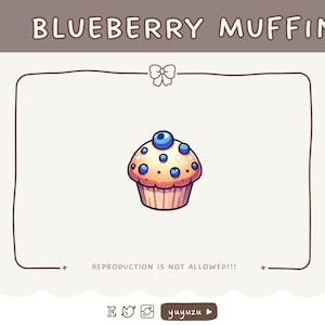 Blueberry Muffin Emote | Channel Points | Twitch, YouTube, Discord | Cute, Kawaii, Streamer Graphics, Token, Badges