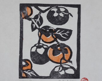 PERSIMMONS 'KAKI' Original Block Print Artwork