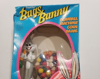 Vintage 1989 Bugs Bunny Gumball Machine - never removed from package