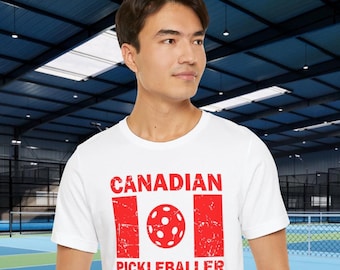 Divertente maglietta da pickleball – Design di un giocatore di pickleball canadese, regalo perfetto per gli appassionati di pickleball.