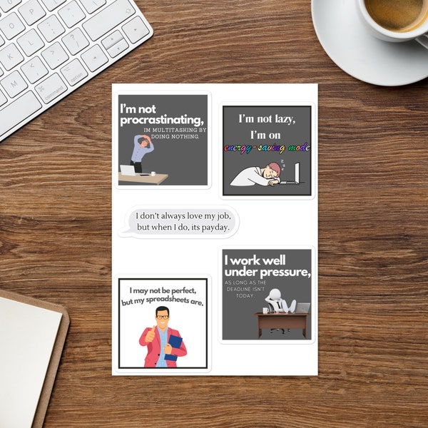Funny Work Sticker sheet | Workplace Humour | Gift for Colleauge | Workday