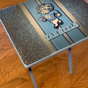 Custom tv tray table, Sports tv table, epoxy tv tray table, greek tv tray table