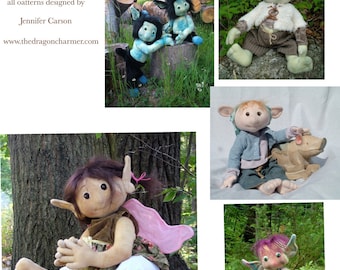 Collection of Faerie Creatures sewing patterns, plus a new design for 2011, Polliwogs, Delivered by Digital Download