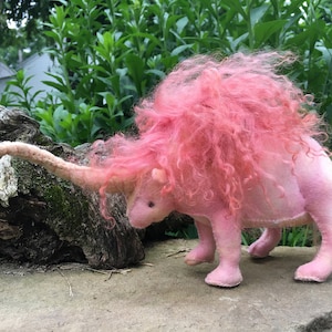 Ella Elasmotherium, the first unicorn, hand sewn toy, prehistoric animal, soft toy