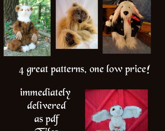 Soft Animal sewing pattern collection, delivered as a PDF