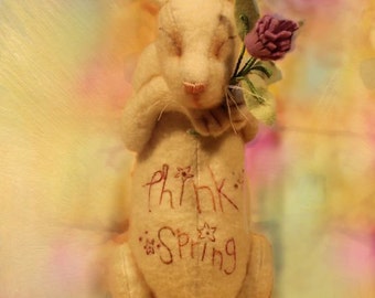 Think Spring! Felt Bunny PDF sewing pattern, easy