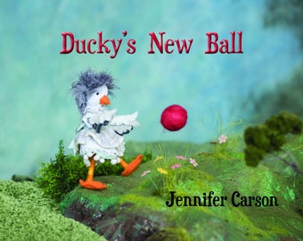 Ducky's New Ball, Story picture book for young readers, children's storybook, Duck and Hedgehog