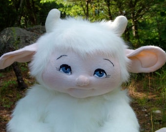 Yuki Frostfoot, a jointed yeti plush PDF sewing pattern-- digital download