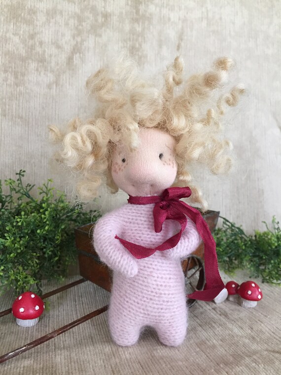 A Little Luvie In Pastel Pink Pale Skin Blonde Hair A Etsy