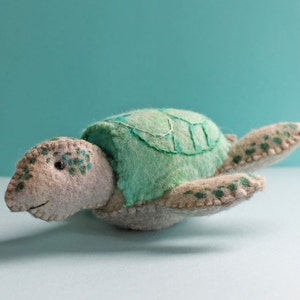 Swirly Turtle, a hand sewn turtle from felt, waldorf style