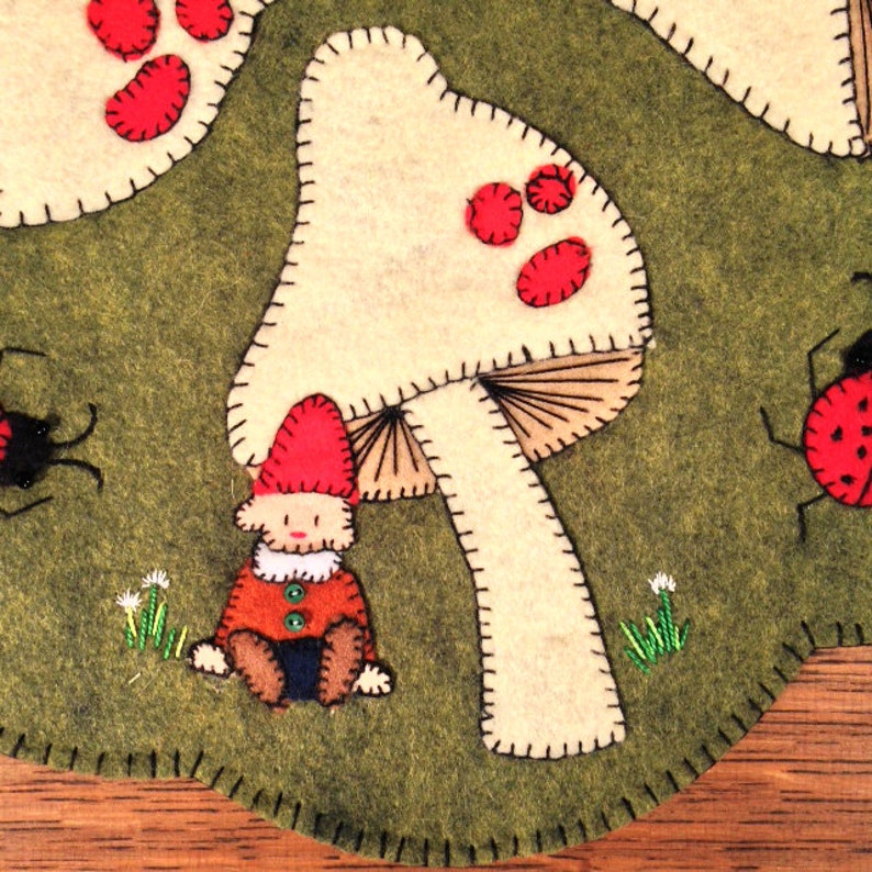 Gnome Sweet Gnome Hand Sewing Wool Felt Applique Table Etsy