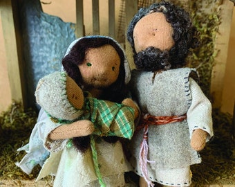 Holy family, sewing pattern series #1, Waldorf style, PDF download