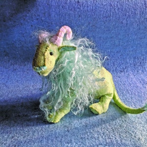 Edwin the Sabre-Horned Lion, fantasy, prehistoric animal, soft toy, Waldorf toy, posable