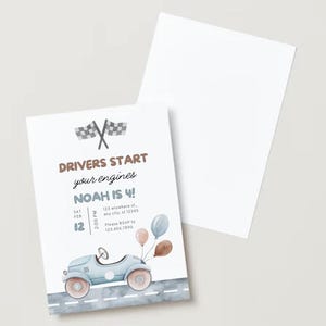 Inviti personalizzati per feste di compleanno per bambini / confezione da 25 / inviti per auto