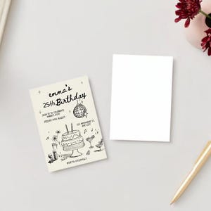 Invitación de cumpleaños personalizada / 25 por paquete