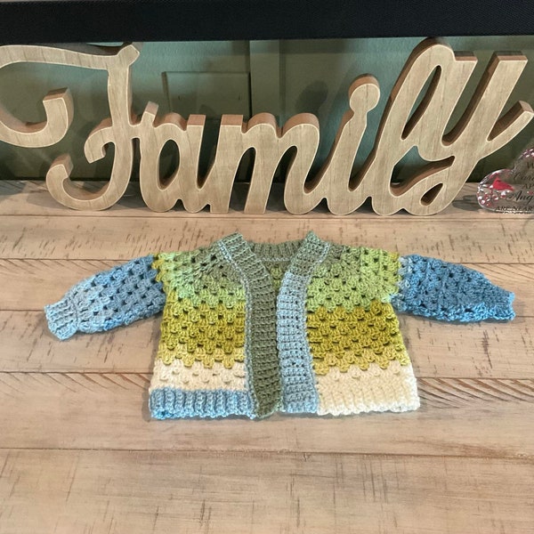 Crocheted Granny Pop Cardigan
