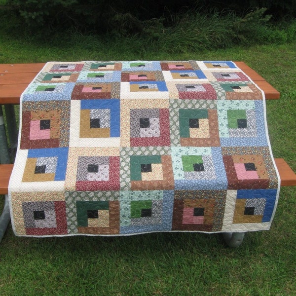 log cabin lap quilt -1