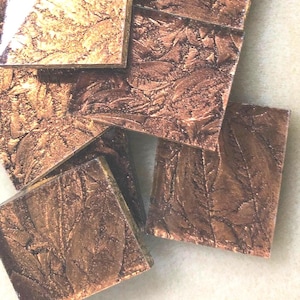 Copper Van Gogh (VG 800) Glass 1&quot; Square Tiles for Mosaics, Available in Quantities of 20 or 40 Tiles