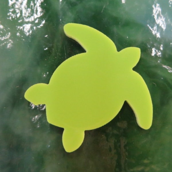 Sea Turtle, Opal/Opaque Amazon Green, Fusible COE 96 Glass,  2" x 1-13/16" , 1 Piece