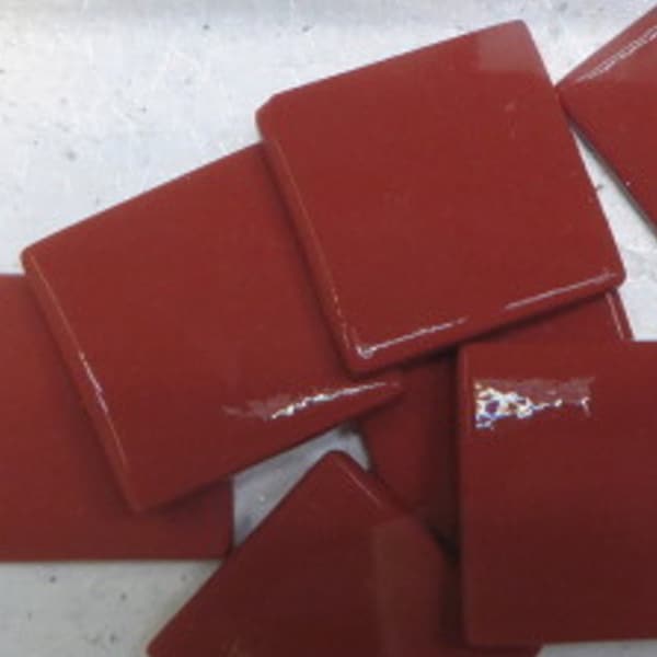 Burgundy (Maroon) Ottoman (Pate de Verre) 1" Square Glass Tiles for Mosaics, Available in Quantities of 20 or 40 Tiles