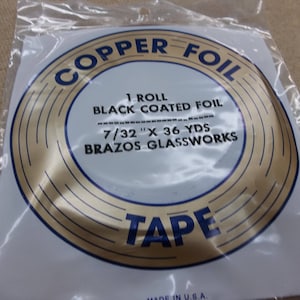 Copper Foil, Black Back by EDCO 7/32&quot; x 36 Yard Roll, Made in USA
