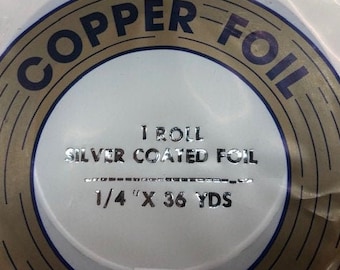 Copper Foil Silver Back by Edco, 1/4" Wide x 36 Yard Roll, Made in USA