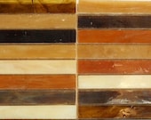 Brown Leather Slivers, Tiffany Style Precut Glass for Mosaics or Stained Glass - 24 pieces
