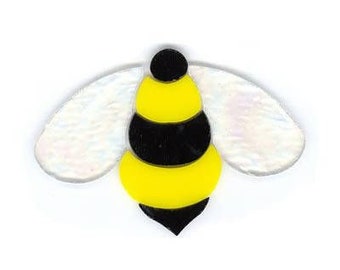 Bold Bees 66 pcs 1//4/" to 5//8/" Black Fused Glass Decals 5/" X 3-1//2/" Card 20CC1225