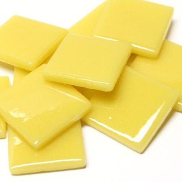 Corn Yellow Ottoman (Pate de Verre) Glass Mosaic Tiles, 1" (25mm) 4mm Thick; Available in Quantities of 20 or 40 Tiles