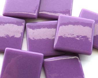 Magenta Ottoman (Pate de Verre) Glass Mosaic Tiles, 1" Square (25mm)