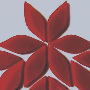 Deep Red Handcut SMALL Glass Petals for Mosaics or Stained Glass