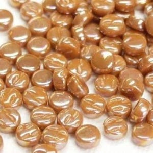 Brown Sugar Pearlized Glass Darling Dots for Mosaics, Available in Quantities of 2 oz and 4 oz