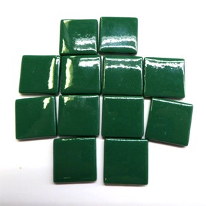 Dark Green Ottoman (Pate de Verre) Glass Mosaic Tiles; 1&quot; (25mm) Square, Available in Quantities of 20 or 40 Tiles