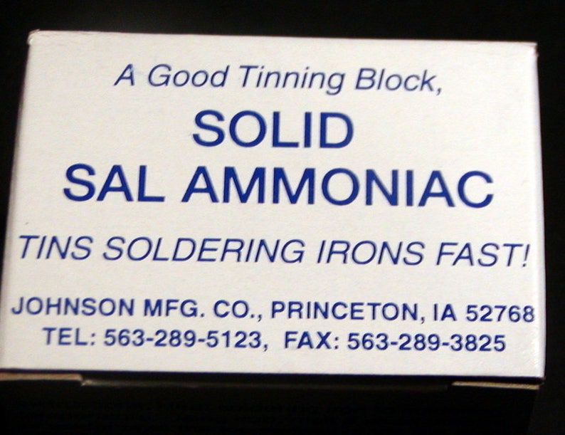 Sal Ammoniac Block, 8 oz. Block for Soldering Irons, Cleans Tip and for Tinning Tip image 1