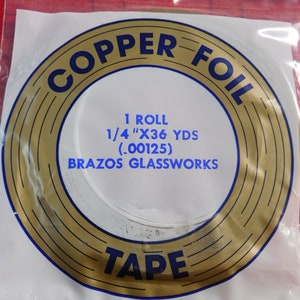 Copper Foil 1/4&quot; Wide by Edco (.001 Thick), Made in USA