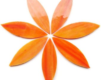 Early Sunrise LARGE Hand Cut Glass Petals for Mosaics or Stained Glass, 24 pieces