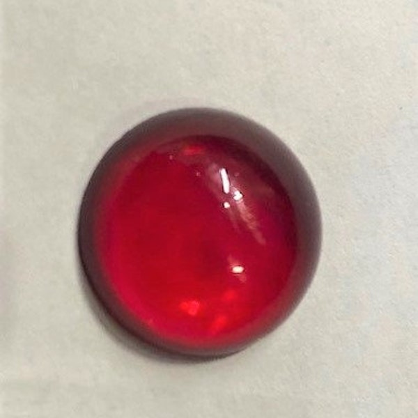 Red Round Jewel, 15 mm (.59 Inches), No Facets