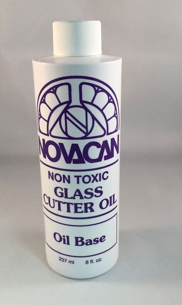 Cutting Oil for Glass Cutters by Novacan, Nontoxic, Oil Based, 8 Oz. 