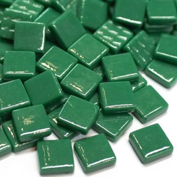 Spruce Green Glass Ottoman (pate de Verre) Glass Mosaic tile; 1/2" (12 mm) Square, Available in 3-1/2 & 7 ounces Packages