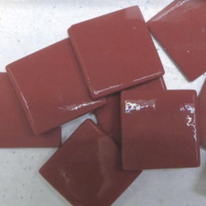 Burgundy (Maroon) Ottoman (Pate de Verre) 1" Square Glass Tiles for Mosaics, Available in Quantities of 20 or 40 Tiles